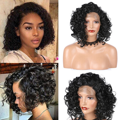 

〖Follure〗Natural Curly Front Lace Synthetic Wig Sexy Women Long Black Wave Wavy Wigs