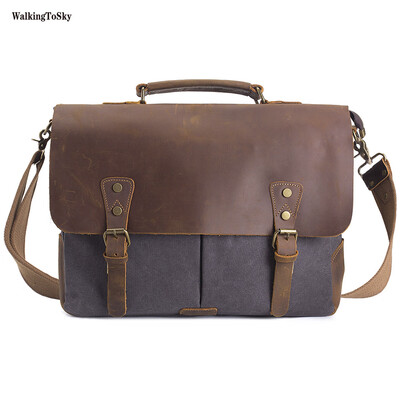 

WalkingToSky Vintage Canvas Messenger Shoulder Bag for Men