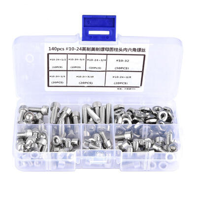 

Greensen 140pcsset 10-24 Stainless Steel Hex Socket Cap Head Screws&Nuts Assortment