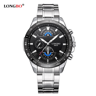 

8835 watch male tide waterproof three-eye sports quartz watch steel belt outdoor leisure trend mens watch