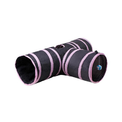 

Foldable Pet Cat Tunnel Pet Cats Training Toys Play Toys Tunnel Tubes 3 HolesBlue&Black