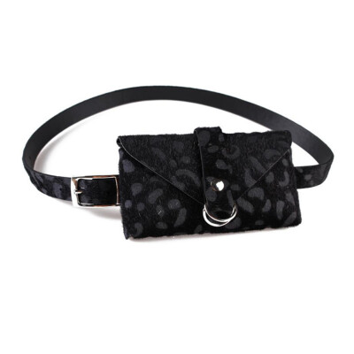 

Women Ladies Fashion Leopard Print Waist Bag Girl Waist Pack Hip Waist Pack Plush Pu Waist Belt Bag Pouch