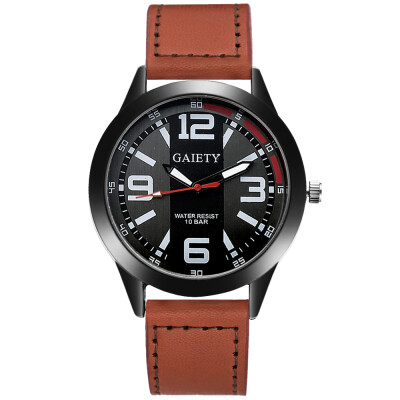 

GAIETY Men\s Easy Read Big Face Leather Strap Wrist Watch G002