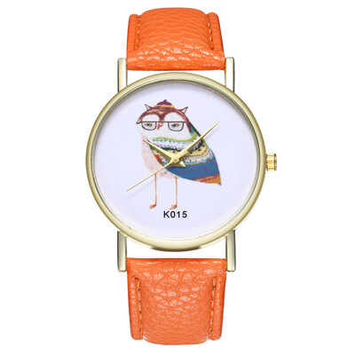 

Colourful Top Brand Women Flower Bird Watch Gold Leather Creative Wristwatches Casual Women Dress Ladies Quartz Clock &Ff