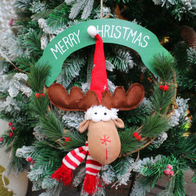 

〖Follure〗Christmas Xmas Tree Hanging Party Tree Decor Elk Wreath Gift Door Wall