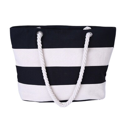 

Women Beach Canvas Bag Fashion Stripes Printing Handbags Ladies Large Shoulder Bag Totes Casual Bag Shopping Bags