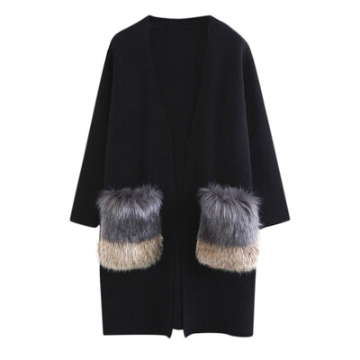 

Toponeto Lady Long Sleeve Casual Wool Pocket Knit Sweater Cardigan Coat Sweater Winter