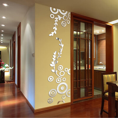 

Gobestart Creative Circle Ring Acrylic Mirror Wall Stickers 3D Home Room Decor Decals SL