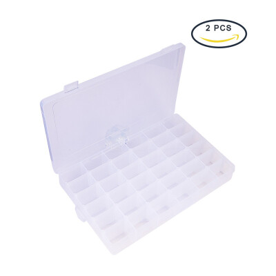 

PH PANDAHALL 2 Pcs Rectangle Plastic Beads Storage Containers 36 Compartments