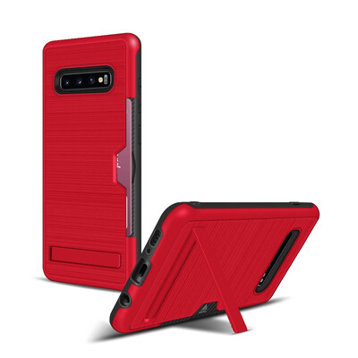 

Hybrid Bumper Case Samsung Galaxy S10 S10 Plus Card Holder Stand Cover Samsung S10 Plus SM G975F G975X G975FDS Armor Case 64