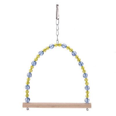 

Plastic Alloy Cage Hanging Swing Bird Toys Beads Blocks Standing Bridge Toy