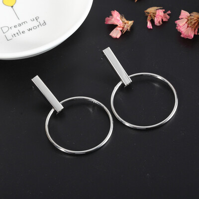 

New Fashion Big Circle Round Drop Earrings for Women Gold Silver Color Earring Party Jewelry Gift Statement Punk Mujer oorbellen