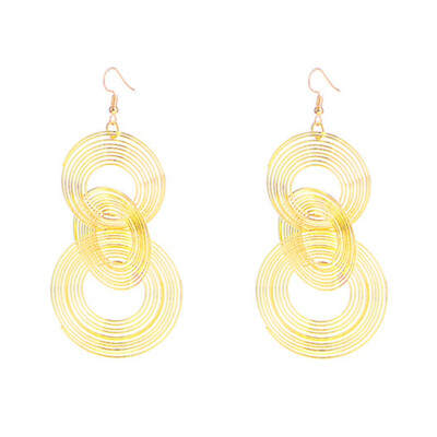 

1Pair Luxury New Arrival Hot Sale Gold Silver Europe Big Hoops Multi-Circle Women Girls Charming Hoop Earrings