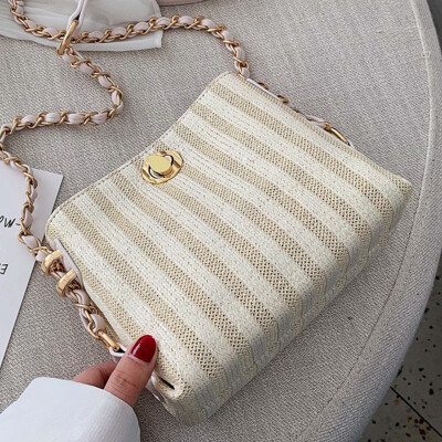 

Weaving small bag woman 2019 new Xia Chao Korean version 100 lap single shoulder slanted fashion chain bucket bag