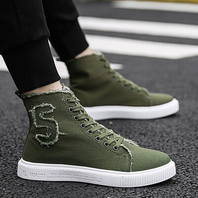 

Summer Tremble Mens Shoes Sports Gao Bang Chao Shoes Autumn Leisure Canvas Board Shoes