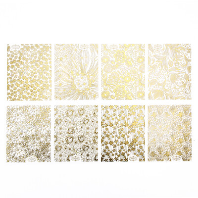 

8pcs Embossed 3D Nail Stickers Blooming Flower Art Stickers Manicure Decals