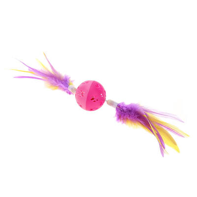 

Pet Cat Toy Cute Paw Print Feather Bell Ball Interactive Funny Playing Toys