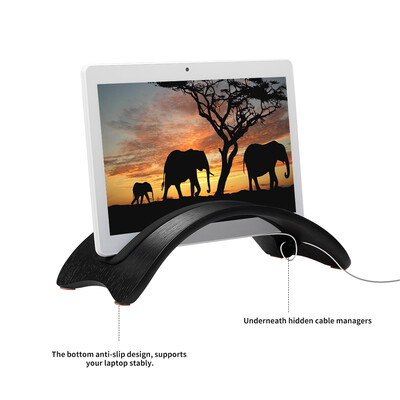 

Samdi Natural Simple Wood Vertical Tablet Stand Support Laptop Holder Display for Apple Macbook Pro with USD-C with Non-slip Silic