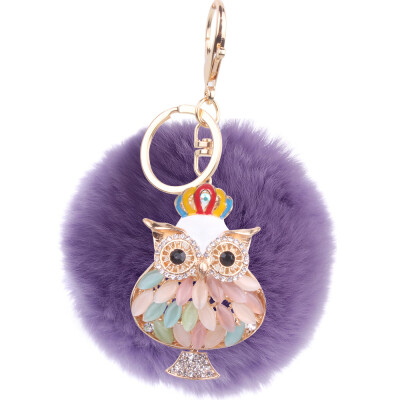 

Rex rabbit hair owl bag plush hair ball mobile phone pendant small gift jewelry