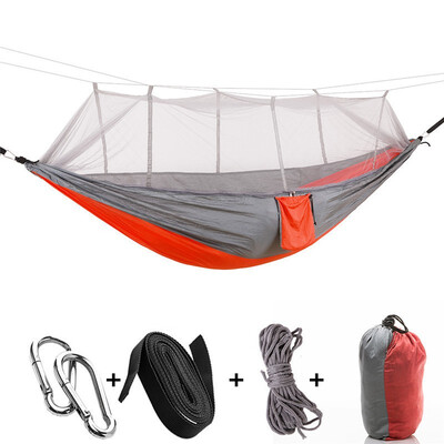 

Ultralight Parachute Hammock Hunting Mosquito Net Double Person Sleeping Bed Drop Shipping Outdoor Camping Portable Hammock 260X14