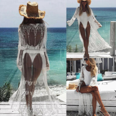 

Women Lace Crochet Bikini Beachwear Cover up Beach Dress Summer Bathing Suit