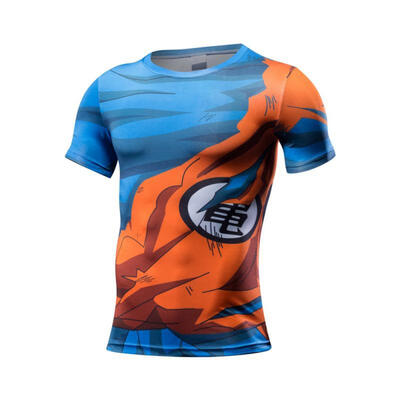 

3D Dragon Ball Series Powerful Muscle Anime Short-sleeved T-shirts Street Style Men Shirt