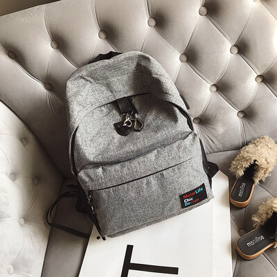 

Shoulder bag mens large canvas 2017 Europe&the United States wind campus university high school student bag computer backpack