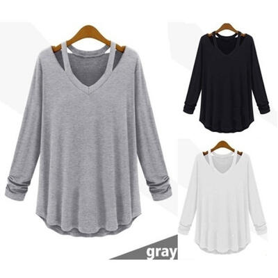 

Fashion Women&ampacutes Ladies Long Sleeve Loose Blouse Casual Shirt Summer Tops T-Shirt
