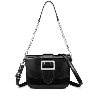 

REALER brand patent leather handbags for women fashion messenger bag women high quality Chain shoulder bag female tote white