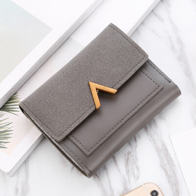 

2019 New Hot Women Matte Leather Small Wallets Luxury Mini Money Bags And Purses Short Female Coin Purse Credit Card Holder