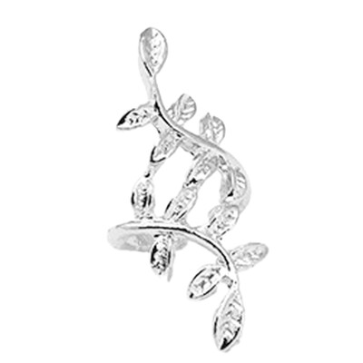 

New Women Punk Rock Retro Earring Crystal Leaf Ear Cuff Warp Clip Ear Stud Cute Korean Style