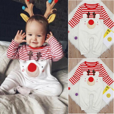 

Xmax Baby Boy Girl Long Sleeved Reindeer Romper Bodysuit Cotton Jumpsuit Clothes