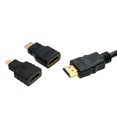 

3 in 1 HD Cable Cord HD Male to Male Wire Line Micro HD Adaptor Mini HD Adapter 15M