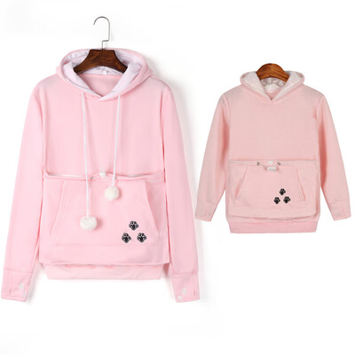 

Women Girl Family Matching Cat Ear Pet Dog Animal Holder Pouch Pocket Hoodie Coat Hoodie Tops Sweatshirt
