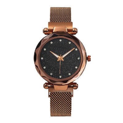 

Women Fashion Brilliant Starry Night Dial Watch Lady Simple Exquisite Metal Quartz Wrist Watch