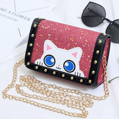 

Girls Hot Mini Animal Cat Design Soft Women Cross-body Handbag Fashion Girls Kids PU Shoulder Messenger Bag