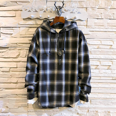 

Gobestart Mens Autumn Winter Casual Plaid Long Sleeve Hoodie Top Blouse Sweatshirt