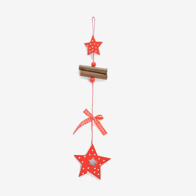 

DIY Red Christmas Snowflakes Star Tree Wooden Pendants