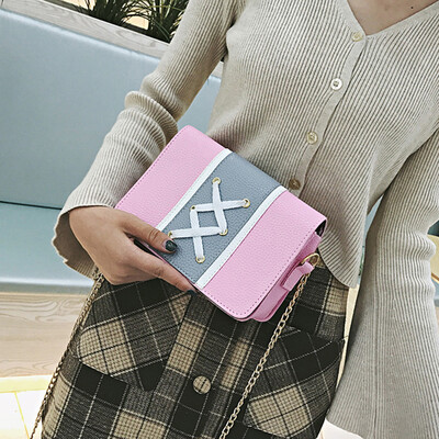 

Tailored Womens Fashion Lace-up Patchwork Handbag Crossbody Shoulder Bags BK