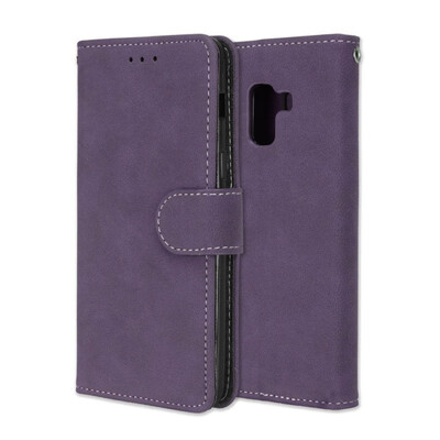 

MOONCASE Samsung Galaxy A8 2018 Vintage Scrub 3 Card Case - Purple