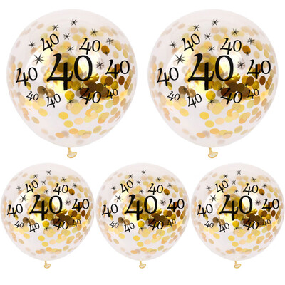 

Gobestart 5Pcs 30 40 50th Happy Birthday Age Confetti Filled Balloons Wedding Party Decor