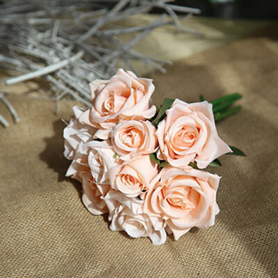 

FUNNYBUNNY Artificial Fake Flowers Silk Artificial Roses 9 Heads Bridal Wedding Bouquet for Home Garden Party Wedding Decoration