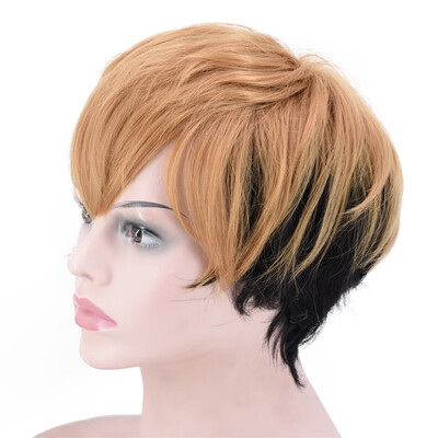

〖Follure〗Mixed Color Women Natural Sexy Short Synthetic Wig Fashion Parting Wigs Rose Net