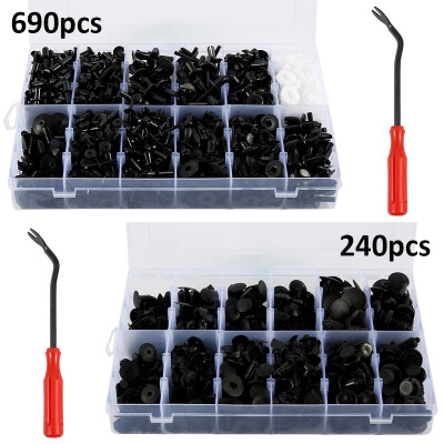 

290690pcs Set Plastic Car Body Push Pin Rivets Car Bumper Repair Kits Fastener Clips Expansion Clips