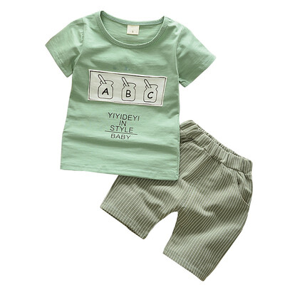 

Kozart Casual And Active Baby Boys Girls Cotton Letter Print Short Sleeve Tops ShirtShorts 2pcsset Clothes Set