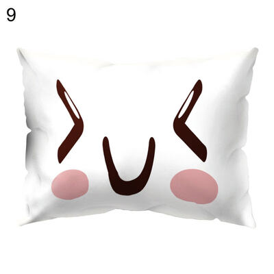 

Cute Facial Expression Pillow Case Cushion Cover Sofa Car Cafe Office Bed Decor