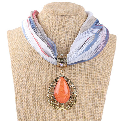 

Gobestart Floral Scarves Women Boho Beach Shawl Crystal Stone Casual Wrap Necklace Scarf