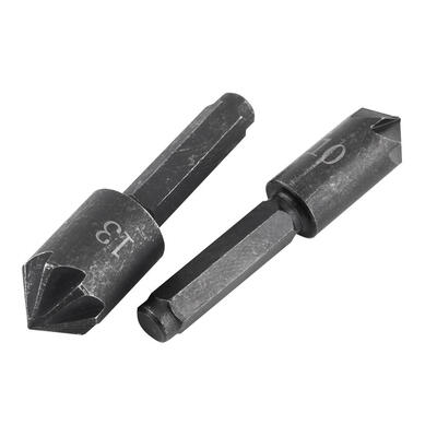 

Greensen 2pcs 7 Flute 82 Degrees 14 Hex Shank High Carbon Steel Countersink Cutter BitsCountersink Chamfer Bit
