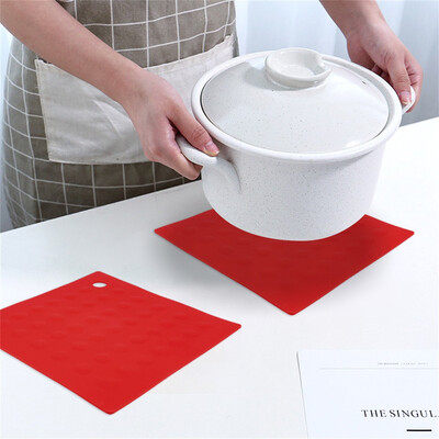 

Toponeto Silicone Non-Slip Mat Bowl Coaster Square Table Placemat Kitchen Anti-hot Pad