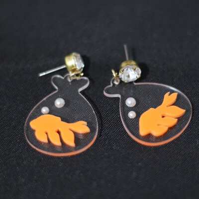 

New Fashion The Goldfish Water Bag Transparent Fish Tank Carp Drop Earrings For Women Girl Gift Cute Fish Earrings Jewelry